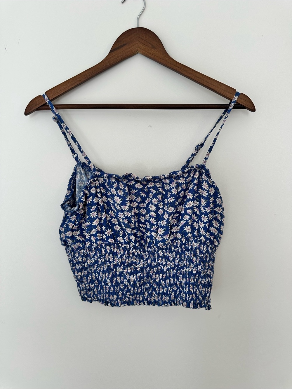 American Eagle Outfitters Blue Daisy Smocked Cami